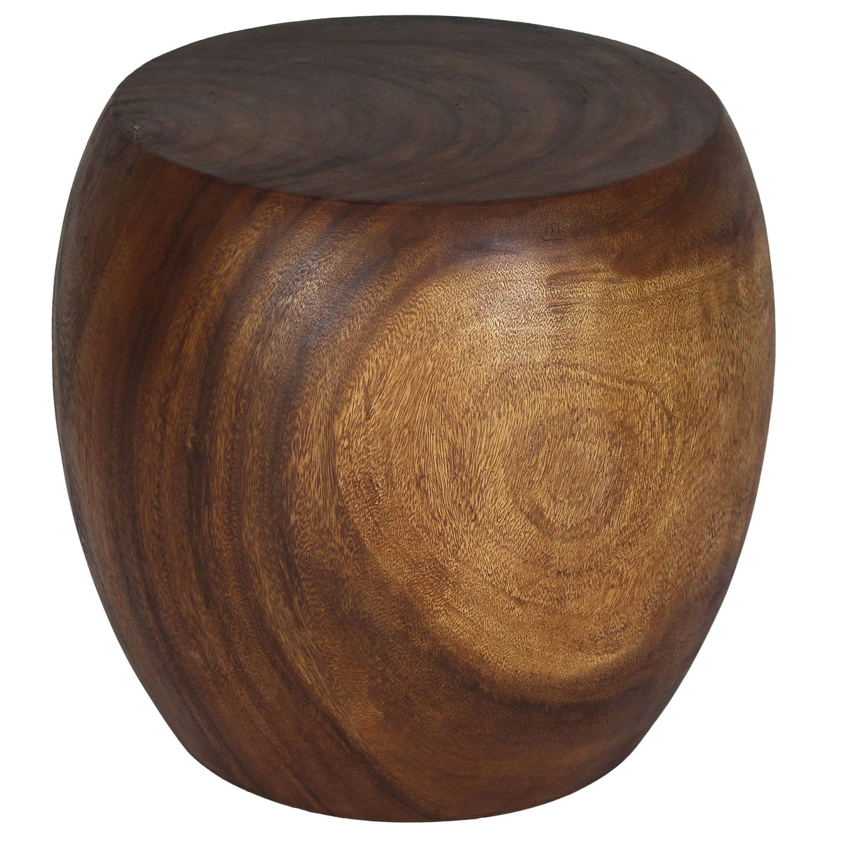 Accent Table MMP Pouf Stool 20 in D x 18 in H (16 T x 14 B) Walnut Oil