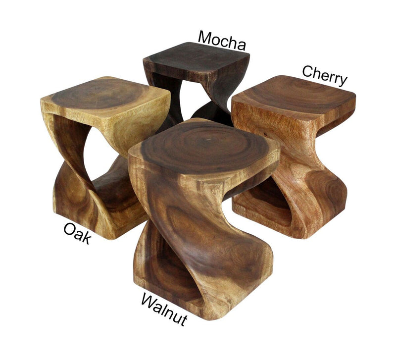 Haussmann Original Twist Pedestal Side Table, Walnut, 15 x 15 x 20 in H