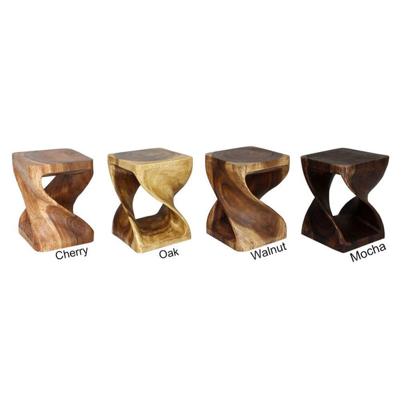 Haussmann Original Twist Pedestal Side Table, Oak, 15 x 15 x 20 in H