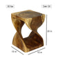 Haussmann Original Twist Pedestal Side Table, Oak, 15 x 15 x 20 in H, dimensions