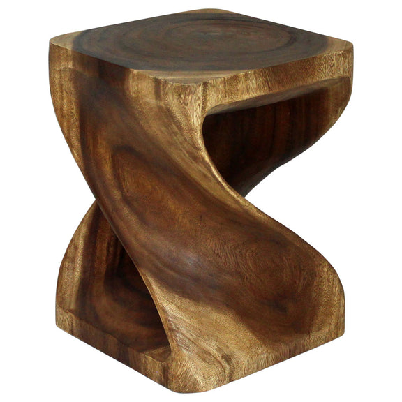 Haussmann Original Twist Pedestal Side Table, Walnut, 15 x 15 x 20 in H