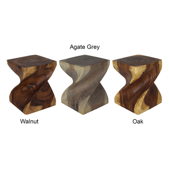 Haussmann Big Twist end tables, 16 x 16 x 20 in H, finish comparison