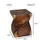 Haussmann Big Twist Pedestal Table, Walnut, 16 x 16 x 20 in H, dimensions