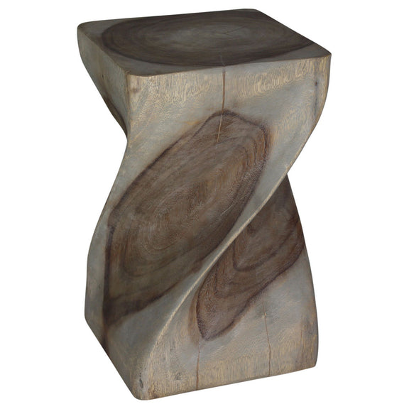 Haussmann Big Twist Pedestal Table, Agate Grey, 12 x 12 x 20 in H