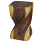 Haussmann Big Twist Solid Wood End Table - 12 x 12 x 20 in - Oak