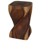 Haussmann Big Twist Pedestal Table, Walnut, 12 x 12 x 20 in H