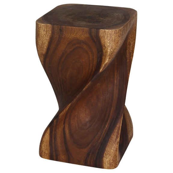 Haussmann Big Twist Pedestal Table, Walnut, 12 x 12 x 20 in H