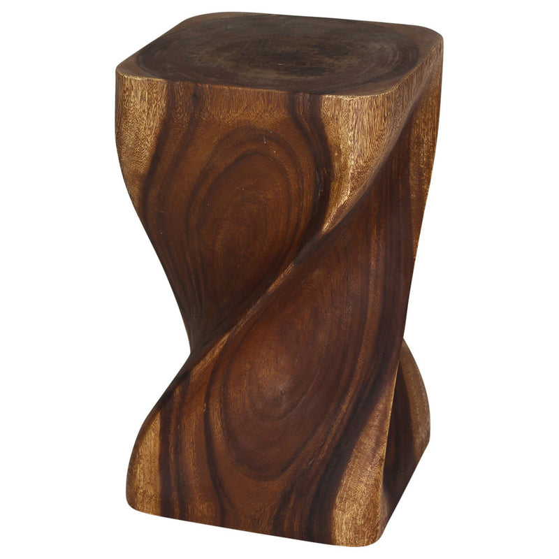 Haussmann Big Twist Pedestal Table, Walnut, 12 x 12 x 20 in H