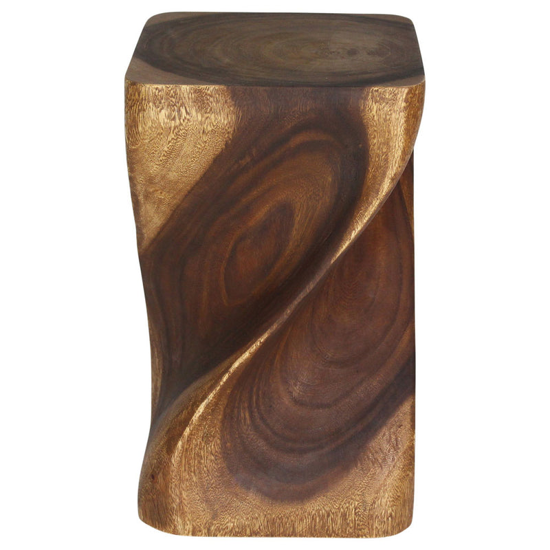 Haussmann Big Twist Pedestal Table, Walnut, 12 x 12 x 20 in H