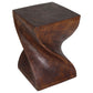 Haussmann Big Twist Pedestal Table, Mocha, 14 x 14 x 20 in H