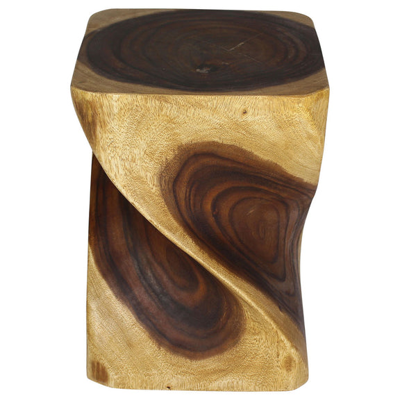 Haussmann Big Twist Pedestal Table, Oak, 14 x 14 x 20 in H