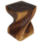 Haussmann Big Twist Solid Wood End Table - 14 x 14 x 20 in - Walnut