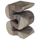 Haussmann Big Wave Solid Wood End Table - 12 x 14 x 20 in - Agate Grey