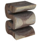 Haussmann Big Wave Solid Wood End Table - 14 x 14 x 20 in - Agate Grey