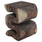 Haussmann Big Wave hand-carved wood end table, Agate Grey, 14 x 14 x 20 in H
