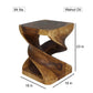 Size diagram for Double Twist end table, 18 x 18-inch square top and 23-inch height