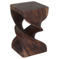 Haussmann Double Twist Solid Wood End Table - 12 x 12 x 20 in - Mocha