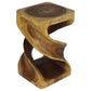 Haussmann Double Twist Solid Wood End Table - 12 x 12 x 20 in - Oak