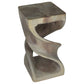Haussmann Double Twist Solid Wood End Table - 12 x 12 x 23 in - Agate Grey