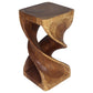 Haussmann Double Twist Pedestal Side Table, Walnut, 12 x 12 x 23 in H