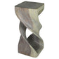 Haussmann Double Twist Solid Wood End Table - 12 x 12 x 26 in - Agate Grey