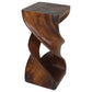 Haussmann Double Twist Solid Wood End Table - 12 x 12 x 26 in - Walnut