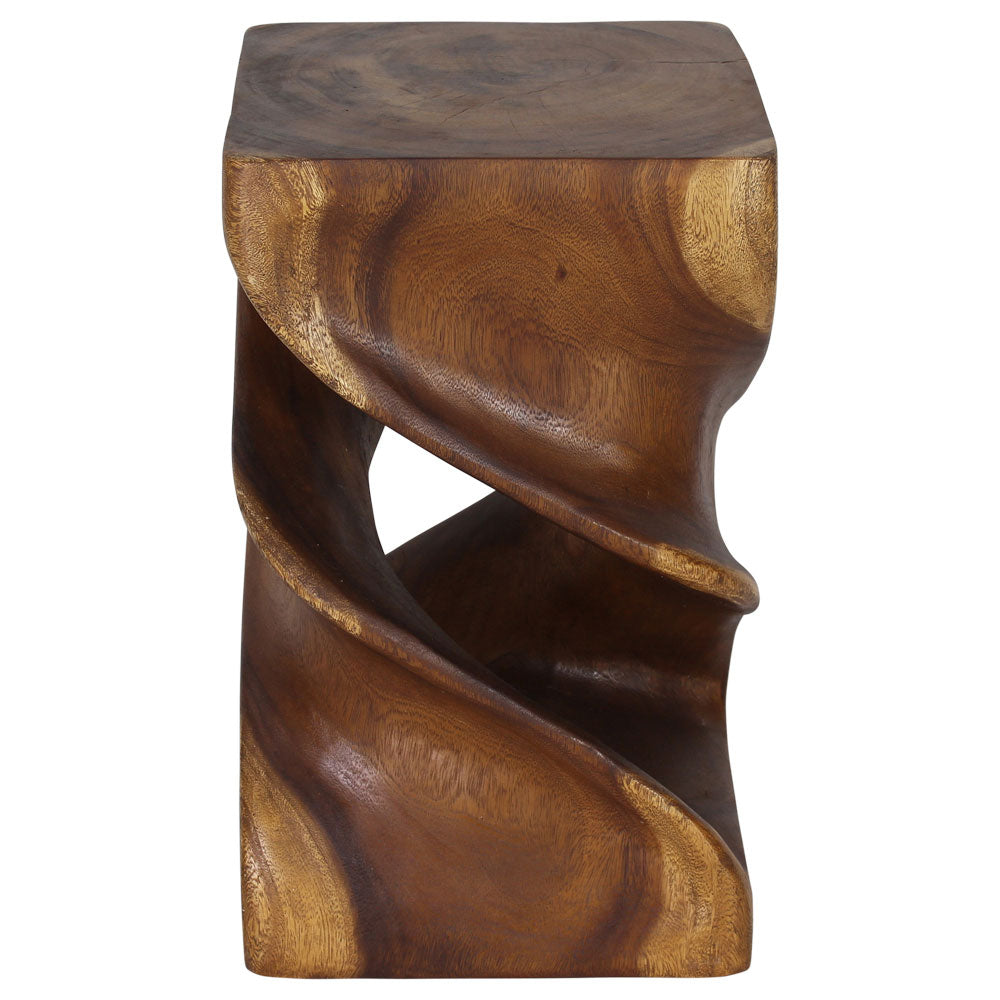 Haussmann Double Twist Solid Wood End Table - 14 x 14 x 23 in - Walnut