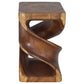 Haussmann Double Twist Pedestal Side Table, Walnut, 14 x 14 x 23 in H