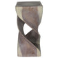 Haussmann Double Twist Solid Wood End Table - 14 x 14 x 30 in - Agate Grey