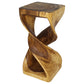 Haussmann Double Twist Pedestal Side Table, Oak, 14 x 14 x 30 in H