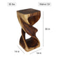 Haussmann Double Twist Pedestal Side Table, Walnut, 14 x 14 x 30 in H, dimensions
