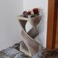 Haussmann Double Twist Pedestal Side Table, Agate Grey, 14 x 14 x 30 in H