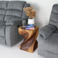 Haussmann Big Twist Pedestal Table, Walnut, 14 x 14 x 20 in H