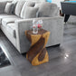 Haussmann Big Twist Pedestal Table, Oak, 12 x 12 x 20 in H