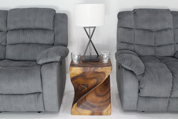 Haussmann Big Twist Pedestal Table, Walnut, 16 x 16 x 20 in H