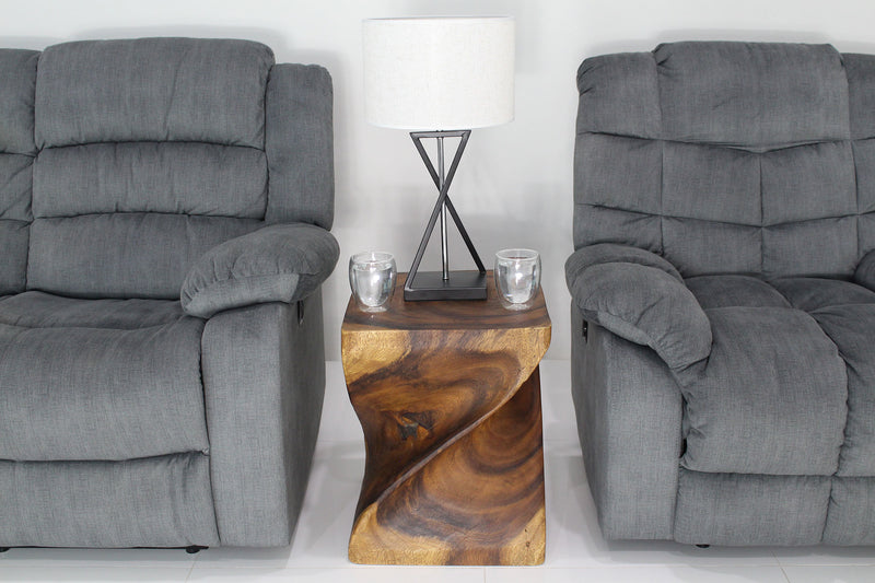 Haussmann Big Twist Pedestal Table, Walnut, 16 x 16 x 20 in H