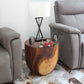 Haussmann Barrel Drum Solid Wood Accent Table - 20 in dia x 18 in H - Walnut