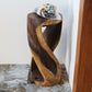 Haussmann Round Twist Pedestal Side Table, Walnut, 14 in dia x 30 in H