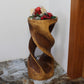 Haussmann Round Double Twist Pedestal Side Table, Walnut, 14 in dia x 30 in H