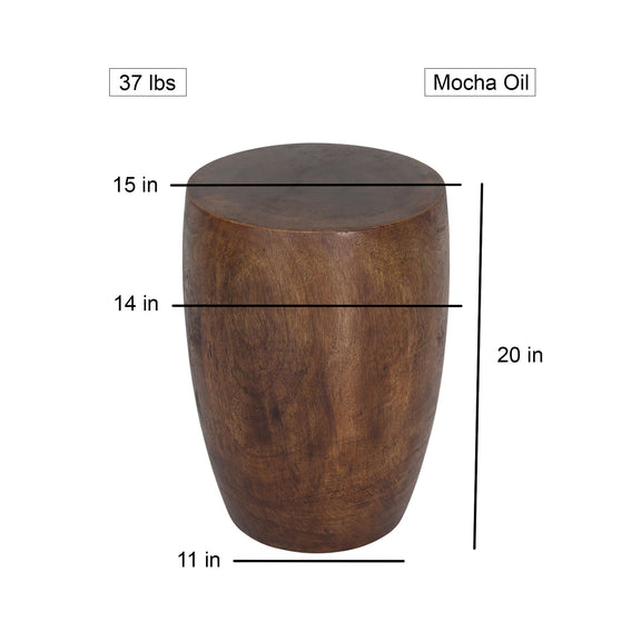 Haussmann Merlot Mocha 14-inch round top, 20-inch height — dimensions