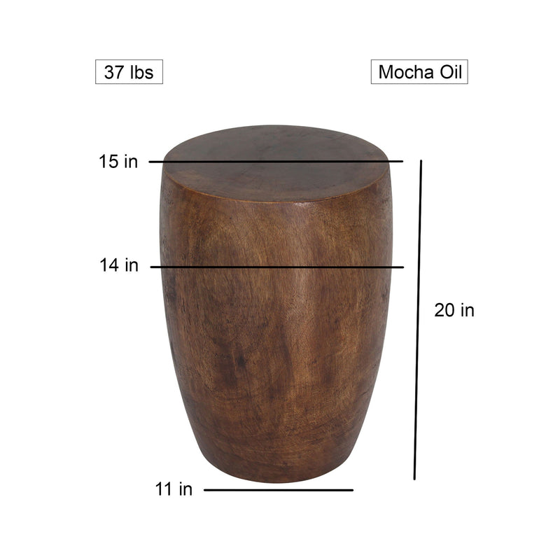 Haussmann Merlot Mocha 14-inch round top, 20-inch height — dimensions