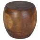 Haussmann Pouf Sculptural Stool, Walnut, 20 in dia x 18 in H