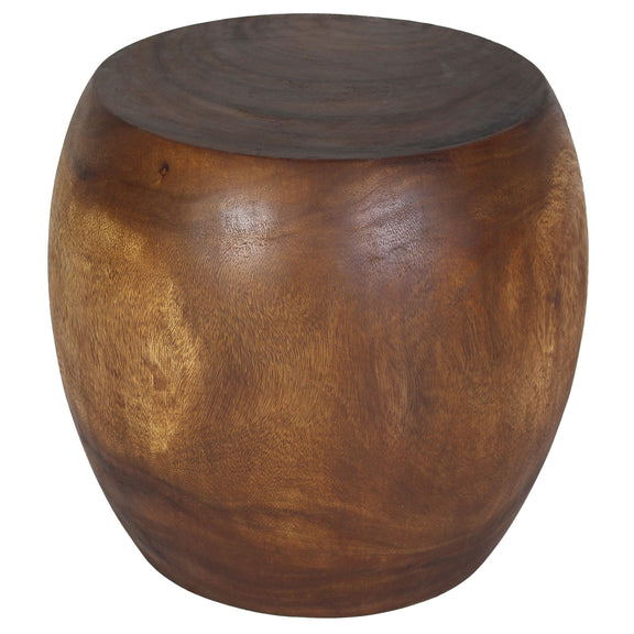 Haussmann Pouf Sculptural Stool, Walnut, 20 in dia x 18 in H