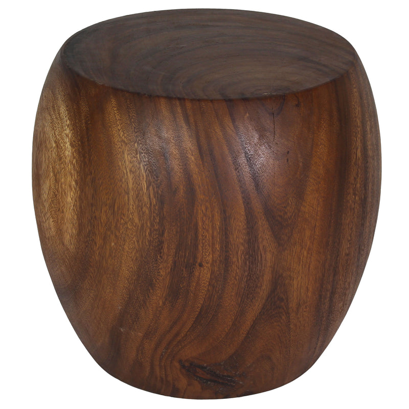 Haussmann Pouf Sculptural Stool, Walnut, 20 in dia x 18 in H