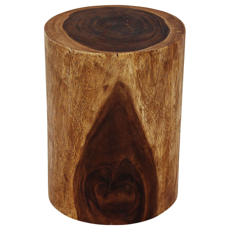 Haussmann Natural Stump 14 in DIA x 18 in H Walnut — angle