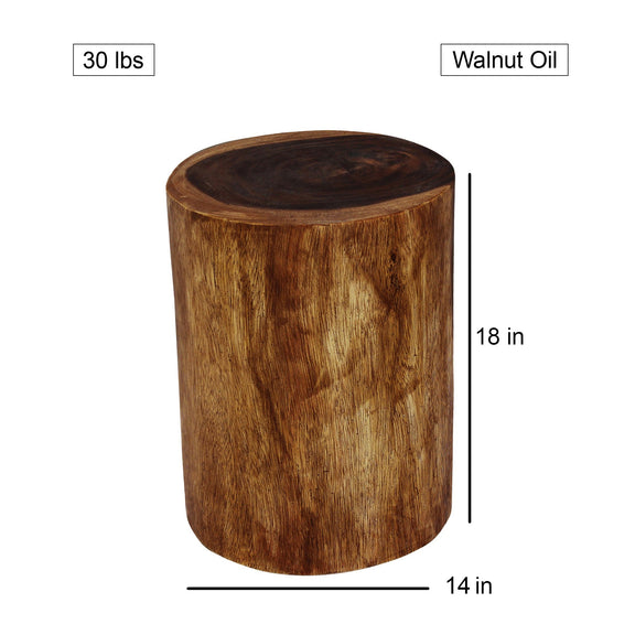 Haussmann Natural Stump 14 in DIA x 18 in H Walnut — sizing