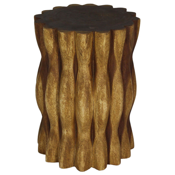 Haussmann Natural Stump 15 in DIA x 20 in H Oak — angle