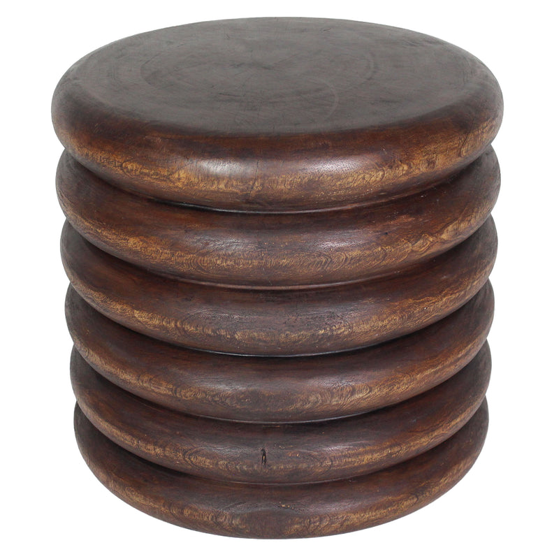 Haussmann Stacked Rings Sculptural Accent Table, Mocha, 20 in dia x 18 in H