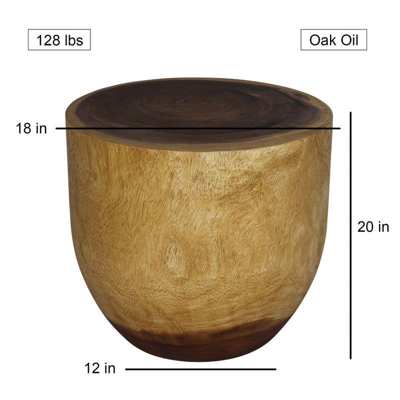 Haussmann Barrel Drum 20 in DIA x 18 in H Oak — sizing