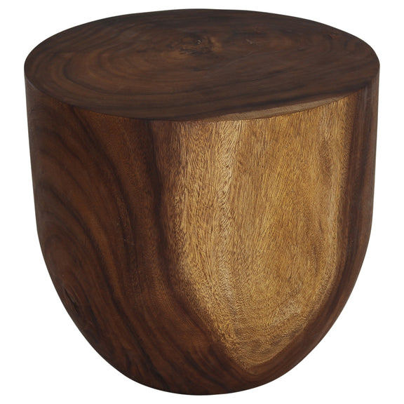 Haussmann Barrel Drum Sculptural Table, Walnut, 20 in dia x 18 in H